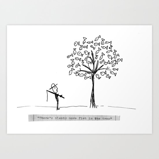 more fish in the tree Art Print