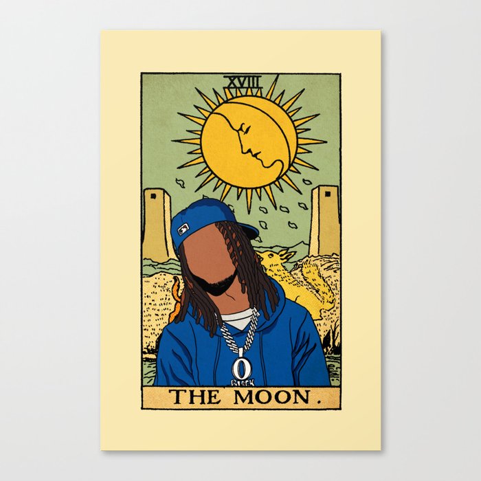 King Von The Moon Tarot Canvas Print