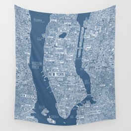 nyc big-apple map Wall Tapestry