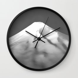 Mount Fuji - Grey Wall Clock | Mountfuji, View, Jorney, Hiking, Nature, Mountain, Grey, Digital, Graphicdesign, Travel 