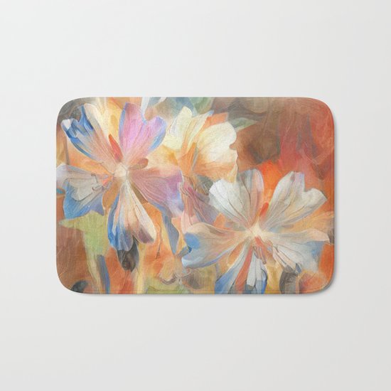 Abstract Wild Geraiums Bath Mat