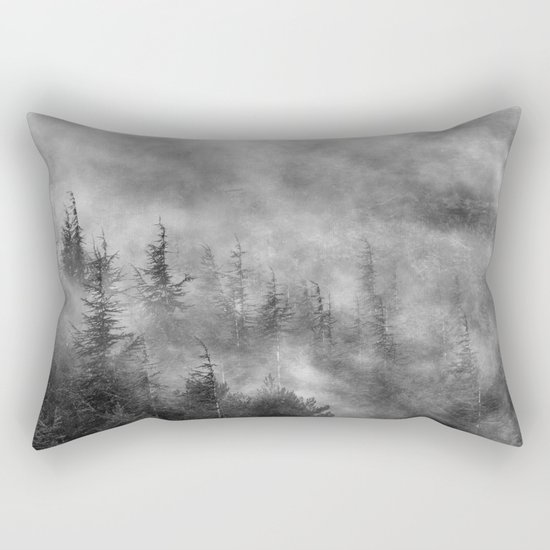 Misty forest. BW Rectangular Pillow
