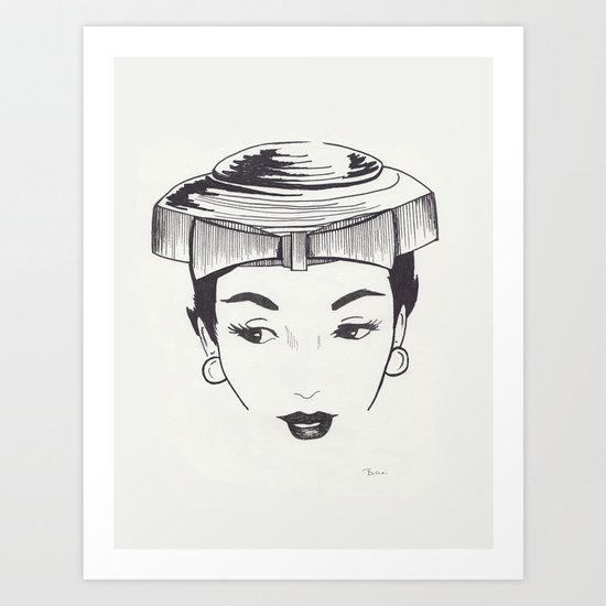 Almost Vintage Millinery Illustration Art Print