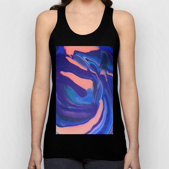 Peachy Blue Marbling Pantone Unisex Tank Top