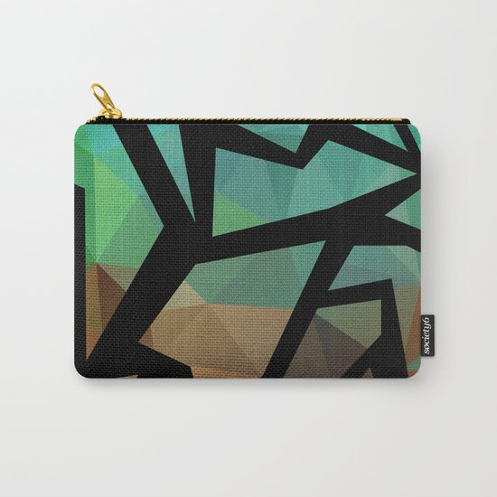 Abstract background of triangles polygon print. Bright dark design colors Carry-All Pouch