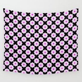Abstract Repeating Pink Flowers Wall Tapestry
