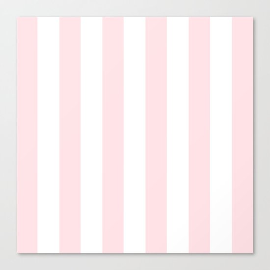 Simply Vertical Stripes Flamingo Pink on White Canvas Print