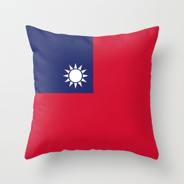 Taiwan flag emblem Throw Pillow