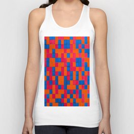 Piet Mondrian (Dutch, 1872-1944) - COMPOSITION WITH GRID 8 - Checkerboard Composition with Dark Colors - Date: 1919 - De Stijl (Neoplasticism), Abstract, Geometric Abstraction - Oil on canvas - Digitally Enhanced Version (2000 dpi) - Unisex Tank Top