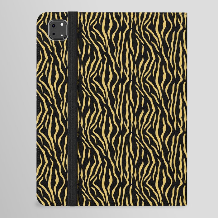 Black and Yellow Tiger Stripes Pattern Pairs DE 2022 Popular Color Candelabra DE5431 iPad Folio Case