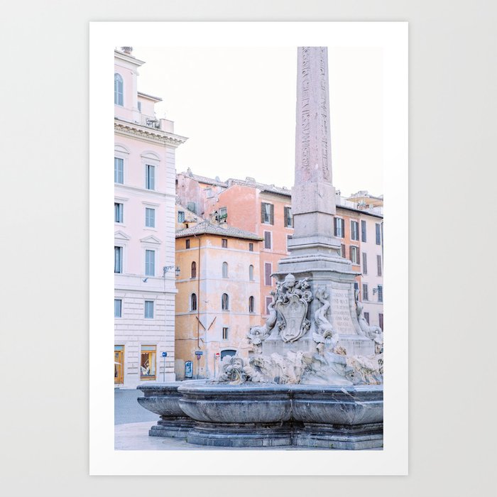 Pantheon Fountain - Rome Italy Architecture, Travel Photography Art Print