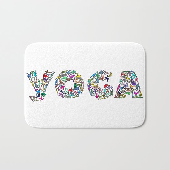 YOGA Figure Poses Bath Mat