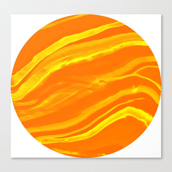 Marbling Lava Orange and Yellow World Marble Canvas Print