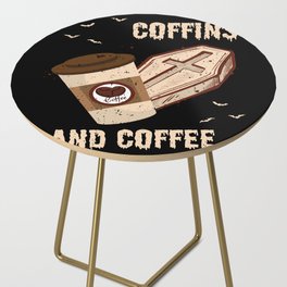 Coffins And Coffee Coffin Halloween Side Table