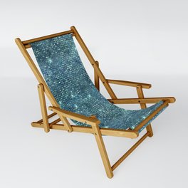Teal Diamond Studded Glam Pattern Sling Chair