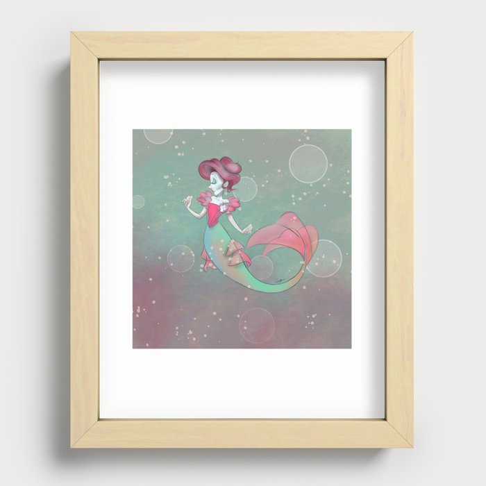Gilded Mermaid Recessed Framed Print