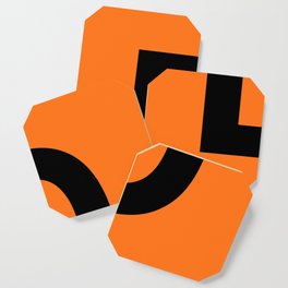 Letter D (Black & Orange) Coaster