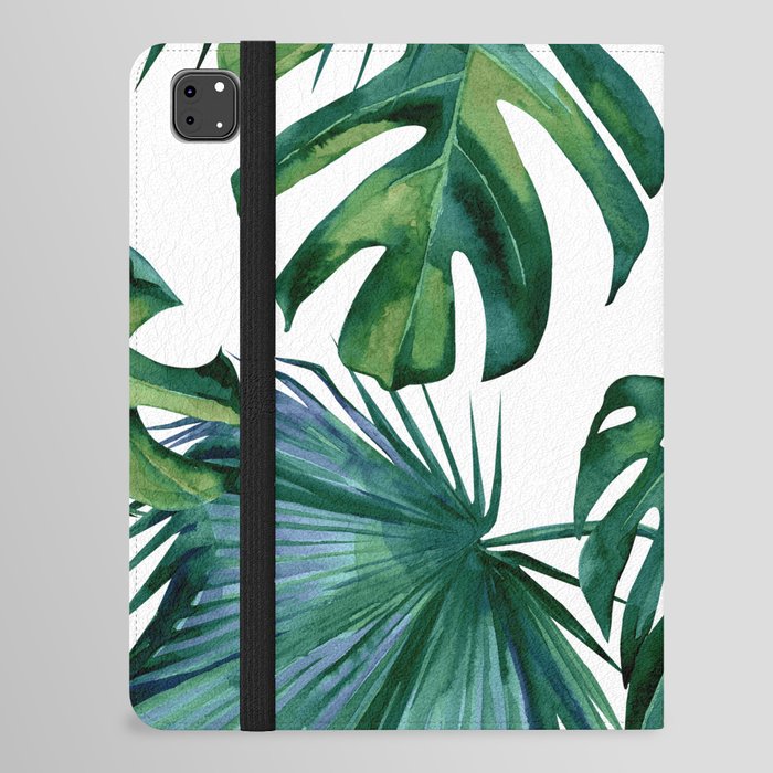 Classic Palm Leaves Tropical Jungle Green iPad Folio Case