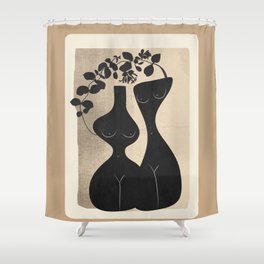 Modern Abstract Woman Body Vases 12 Shower Curtain