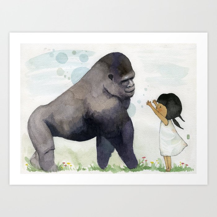 Hug me , Mr. Gorilla Art Print