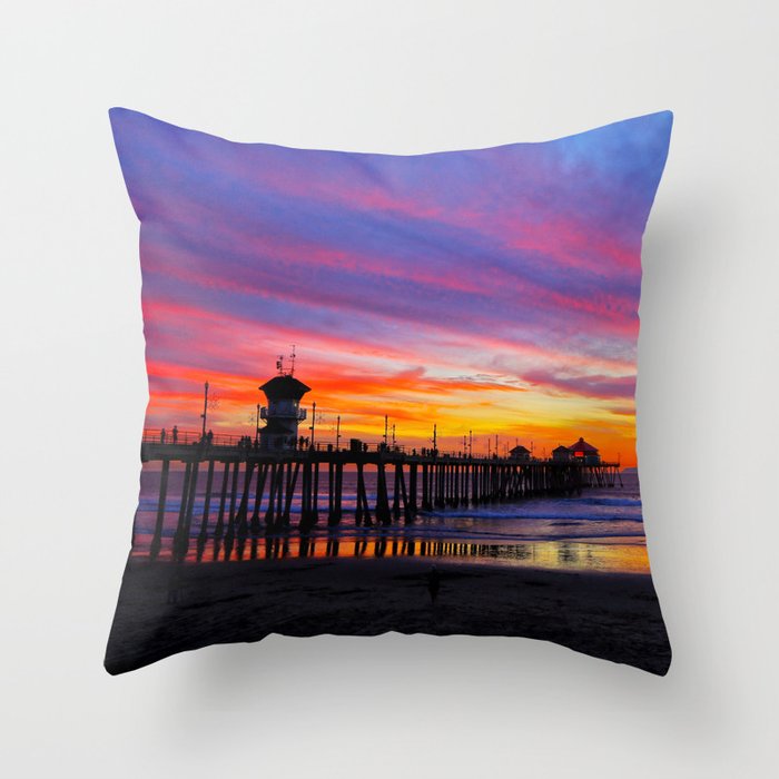 Huntington Beach Sunset   ~  12/15/13  Throw Pillow
