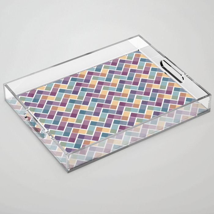 Jewel Tone Pattern Acrylic Tray