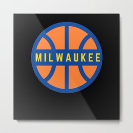Milwaukee USA Basketball Metal Print | Ope, Graphicdesign, Ope Cow, America, Milwaukee, Cityscape, Miad, Vintage, Slam Dunk, Mad Town 