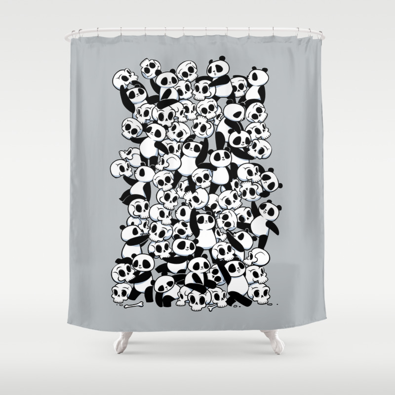 Dia De Los Muertos Panda Party Shower Curtain By Tobefonseca