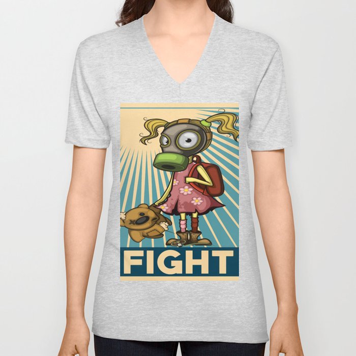 Fight Pollution Girl Rise Against Pollution Polluted World V Neck T Shirt