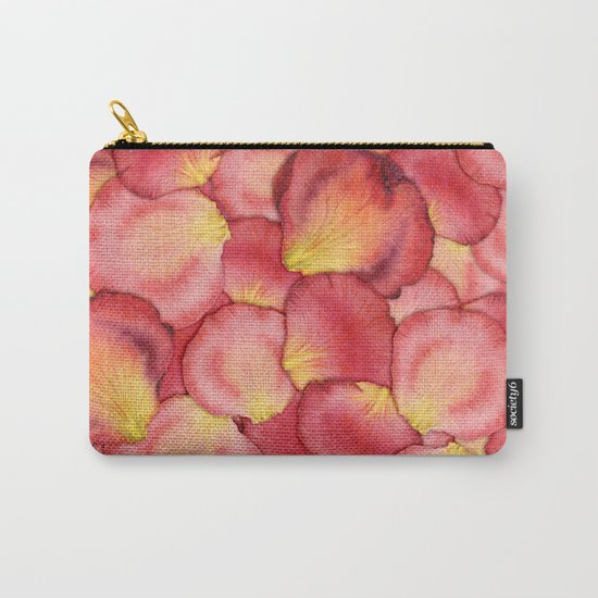 Pink Rose Petal Pattern Carry-All Pouch