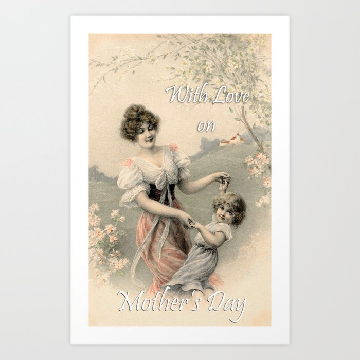 Vintage Mother's day card Art Print