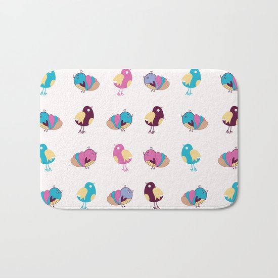 Cute Birds Pattern Bath Mat