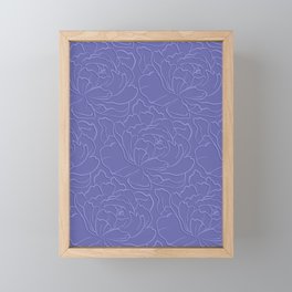 Minimalist Abstract Flower Pattern in Periwinkle Purple Framed Mini Art Print