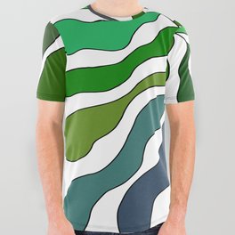 Green LEAF All Over Graphic Tee