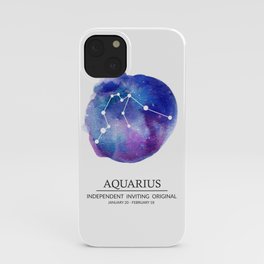 Aquarius Watercolor Zodiac Constellation iPhone Case