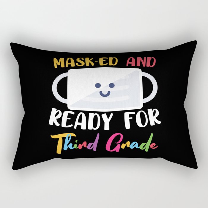 Masked And Ready For Third Grade Rectangular Pillow