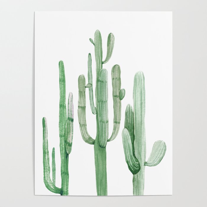 Three Amigos White + Green by Nature Magick Poster