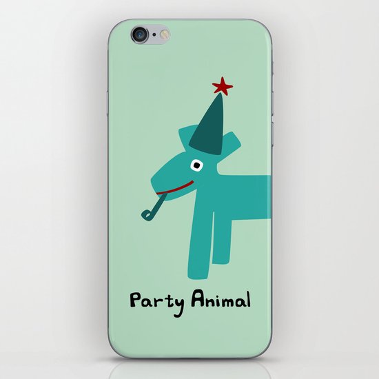 Party Animal-Teal iPhone & iPod Skin