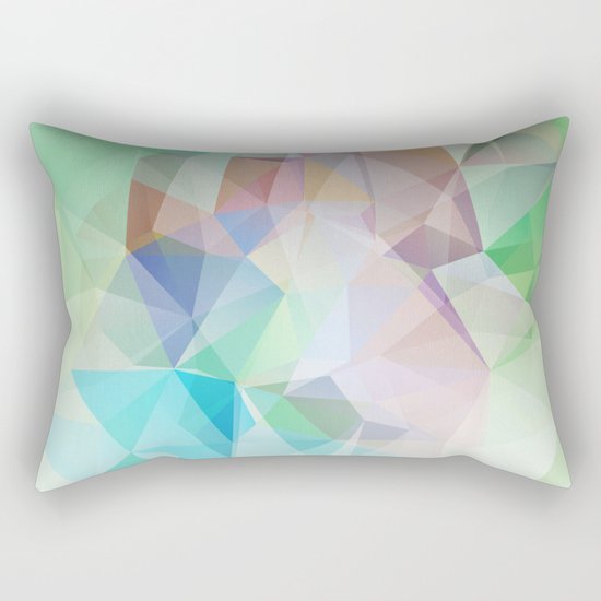 Delicate green polygonal pattern . Rectangular Pillow