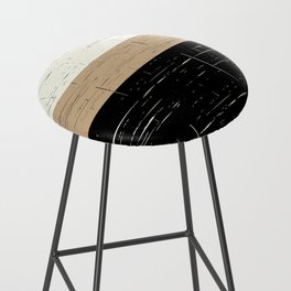 Black, Tan, White Color Block Bar Stool