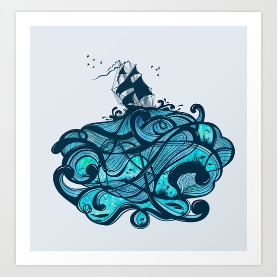 Upon The Sea Art Print
