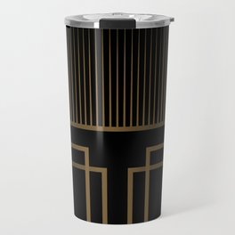 Art Deco Gold/Black Pattern II Travel Mug