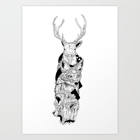 Animal totem Art Print