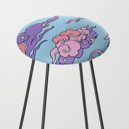 Japanese Colorful Clouds  Counter Stool