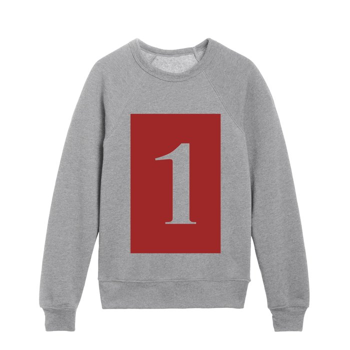 1 (WHITE & BROWN NUMBERS) Kids Crewneck