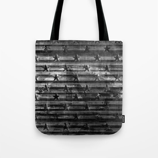 Black Stars & Black Stripes Tote Bag