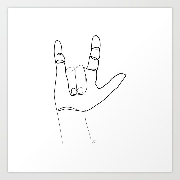Love Collection I Love You In Sign Language Art Print By Aelissedesign Society6
