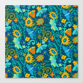 Colourful forest pattern Canvas Print