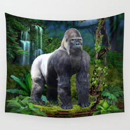 Silverback Gorilla Guardian of the Rainforest Wall Tapestry