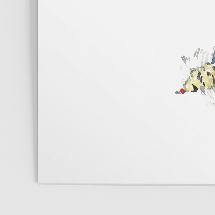 Fly Fishing lure watercolor painting Poster